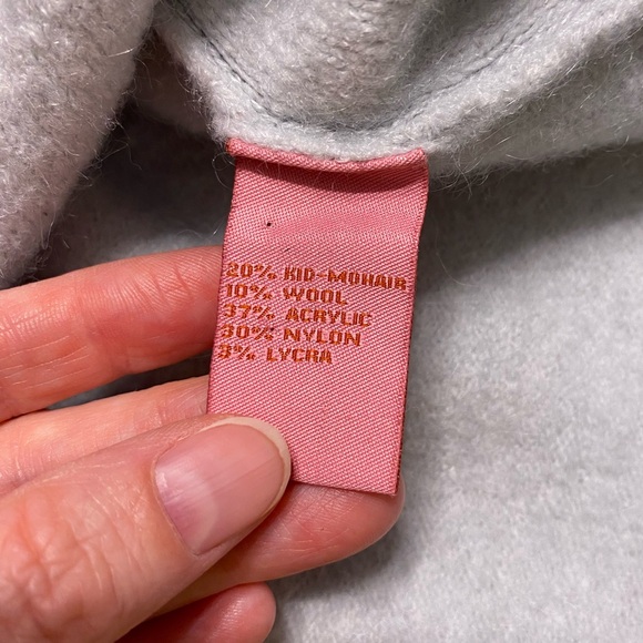 90s Koperhaus Mohair Wool Blend Belted Sweater HONG KONG MADE Vintage Blue L - Picture 8 of 11